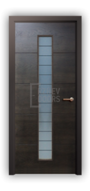Дверь Scandi 064, цвет дуб мореный, остекленная - фото 1