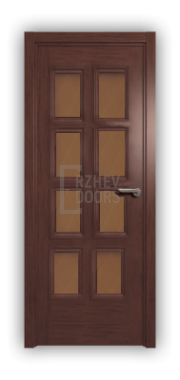 Дверь Velmi 10-221, цвет сапели, остекленная - фото 1