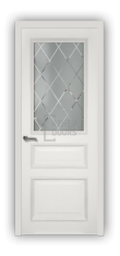 Дверь Velmi 02-603, цвет белая эмаль, остекленная