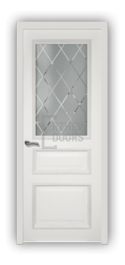 Дверь Velmi 02-603, цвет белая эмаль, остекленная - фото 1
