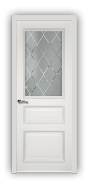 Дверь Velmi 02-603, цвет белая эмаль, остекленная - фото 1