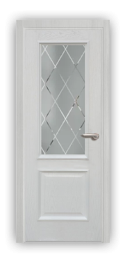 Дверь Velmi 01-801, цвет белый ясень, остекленная - фото 1