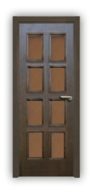 Дверь Velmi 10-144, цвет дуб тон 44, остекленная - фото 1