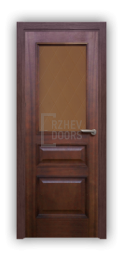 Дверь Velmi 02-221, цвет сапели, остекленная - фото 1