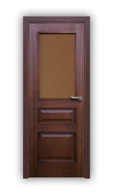 Дверь Velmi 02-221, цвет сапели, остекленная