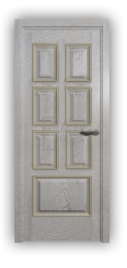 Дверь Velmi 09-701, цвет патина белая с золотом, глухая - фото 1