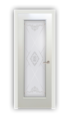 Дверь Velmi 04-603, цвет белая эмаль, остекленная