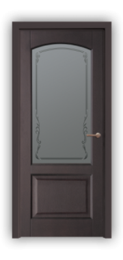 Дверь Neoclassic 817, цвет дуб черный, остекленная - фото 1