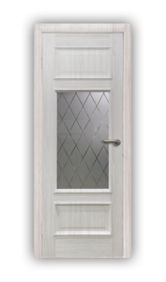 Дверь Velmi 03-801, цвет белый ясень, остекленная