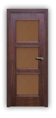 Дверь Velmi 06-221, цвет сапели, остекленная - фото 1