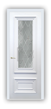 Дверь Lusso 01-603, цвет белая эмаль, остекленная - фото 1