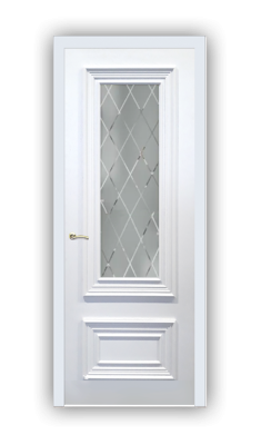 Дверь Lusso 01-603, цвет белая эмаль, остекленная