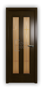 Дверь Velmi 05-146, цвет дуб тон 46, остекленная - фото 1