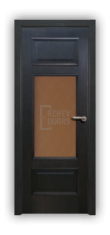 Дверь Velmi 03-123, цвет дуб черный, остекленная