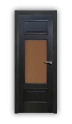 Дверь Velmi 03-123, цвет дуб черный, остекленная