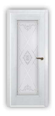 Дверь Velmi 04-709, цвет патина белая с серебром, остекленная - фото 1