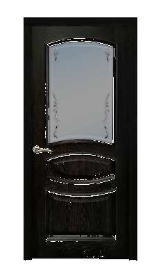 Дверь Elegance 02, цвет черный дуб, остекленная