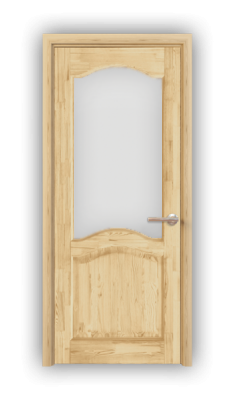 Дверь из массива сосны ECO 4230, без покрытия, остекленная