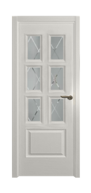 Дверь Velmi 09-603, цвет белая эмаль, остекленная - фото 1