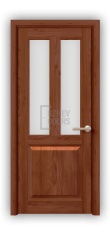 Дверь из массива сосны ECO 4323, покрытие - светло-коричневый лак, остекленная