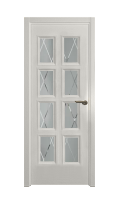 Дверь Velmi 10-603, цвет белая эмаль, остекленная